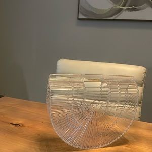 Cult Gaia Acrylic Ark Handle Bag clear